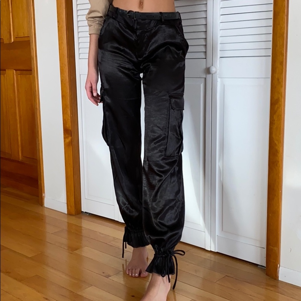 View Ankle Tie Smooth Pants